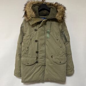 希少 ポロ ラルフローレン エイジング 加工 ダウン N-3B フライト ジャケット XS polo Ralph Lauren down jacket ファー ボア 中綿