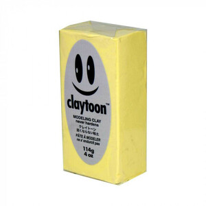 MODELING CLAY(モデリングクレイ)　claytoon(クレイトーン)　カラー油粘土　パステルイエロー　1/4bar(1/4Pound)　6個セット /a