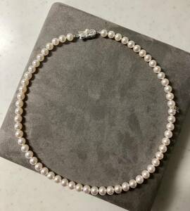 美品　MIKIMOTO ミキモト パールチョーカー ケース付 珠6.5〜7.0mm 約43cm 約29g 