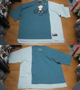 送料無料 新品 ミハラヤスヒロ コラボ クレイジーカラー 切替 Tシャツ XXL ジーユー gu mihara yasuhiro