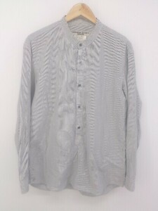 ◇ KATHARINE HAMNETT LONDON ストライプ 長袖 シャツ ブラウス サイズXL グレー系 ホワイト系 レディース P