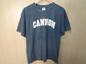 T20◆GILDAN製 CANNON Tシャツ◆ギルダン Lサイズ ダークグレー コットン100％ 海外古着 輸入古着 丸首 ネコポス便発送 送料385円5H