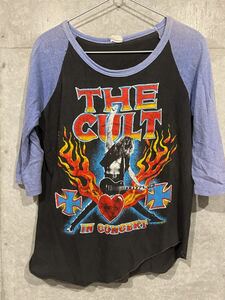 80s 1987年 ビンテージラグランTシャツ THE CULT ザ・カルト IN CONCERT ヴィンテージTシャツ バンドT 送料無料 バンドTシャツ 古着 半袖