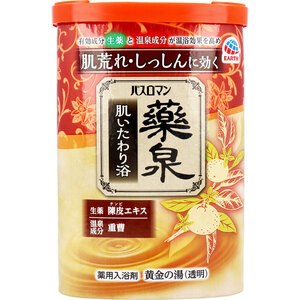 まとめ得 バスロマン 薬泉 肌いたわり浴 薬用入浴剤 黄金の湯(透明) 600g x [4個] /k