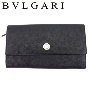 ブルガリ 長財布 ファスナー付き 財布 メンズ ロゴボタン 27749 クラシコ BVLGARI 中古