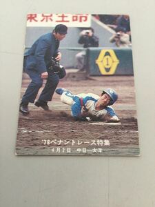 カルビー プロ野球カード 78年 ペナントレース特集 高木守道 4月5日