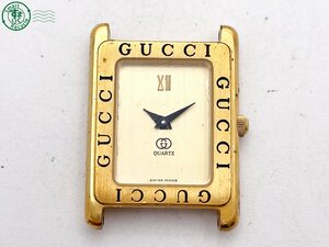 2405603965　＃ GUCCI グッチ 4000L クォーツ QZ 2針 スクエア アナログ 腕時計 ゴールド文字盤 フェイスのみ ヴィンテージ 中古