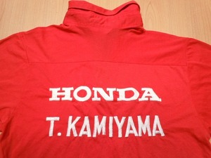 AMF 古着 当時物 半袖 ポロシャツ XL★HONDA ホンダ 刺繍入り★e