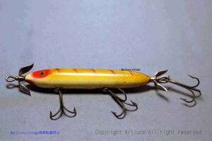 VINTAGE WOODEN LURE HEDDON heddon torprdo #130（8351-60　）USA MADE #OLDLURE #ARTLURE_VINTAGE ＃ヴィンテージルアー