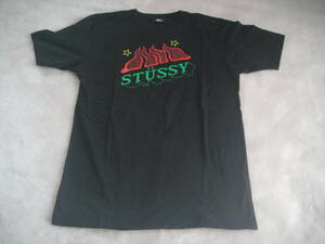 stussy ステューシー　半袖Tシャツ 　　黒　中古　M　　REGGAE