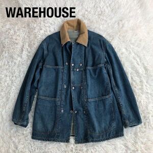 WAREHOUSEウェアハウス　ダブルボタンデニムカバーオールデニムジャケット