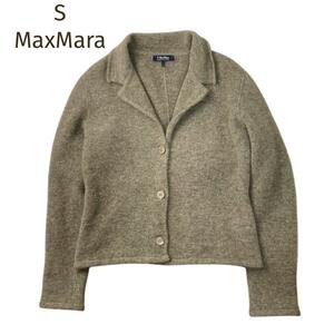 美品☆S MaxMara☆エスマックマーラ モヘアブレンド ニットジャケット カーディガン モカ サイズL