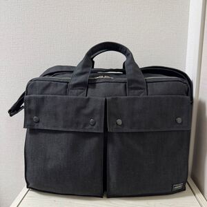 【新品同様】PORTER ポーター SMOKY スモーキー 2way オーバーナイター　ブリーフケース　ブラック　黒　592-06361 ビジネスバッグ