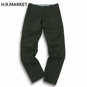 H.R.MARKET ハリウッドランチマーケット ウール ツイード★ カラーネップ テーパード パンツ Sz.2 メンズ グレー 日本製　A4B05330_A#Q