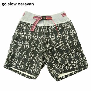 go slow caravan ゴースローキャラバン カブトムシ クワガタ 総柄★ クライミング ハーフ ショート パンツ Sz.3　メンズ 灰　A4B02531_5#P