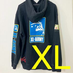 エクストララージ　X-LARGE ARMY パーカー　バックプリント XL スウェットパーカー