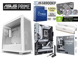 ■《第14世代》intel Core i9-14900KF/RTX4070Ti SUPER/水冷/Z790/DDR5 32GB/M.2SSD 1TB/850W/Win11 Pro/Office2021 ゲーミングPC