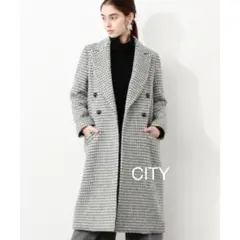 CITY シティ　シャギーアルパカ ダブルブレステッドコート