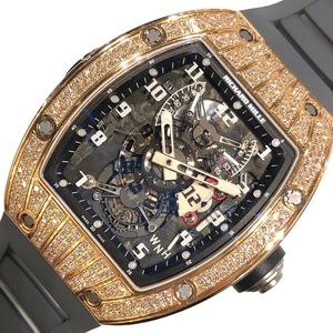 リシャール・ミル RICHARD MILLE トゥールビヨン デュアルタイムゾーン RM003 ブラック K18PG/ラバーベルト 腕時計 メンズ 中古