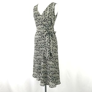 CKカルバンクライン/Calvin Kiein★ノースリーブワンピース/ドレス【size-4/フォーマル/グレー系/総柄/膝下ロング】Tops/dress◇cBH685