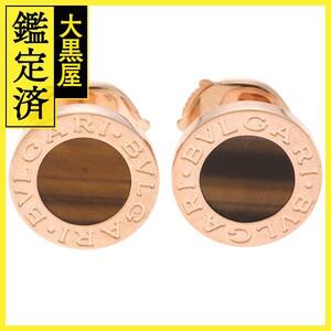 BVLGARI ブルガリ ブルガリブルガリピアス ピンクゴールド タイガーアイ 約3.6g 2147100438970【432】