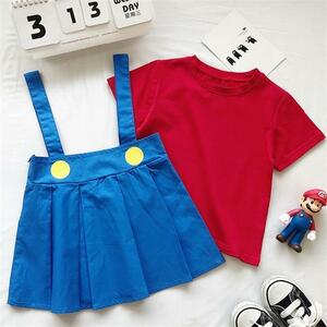 コスプレ マリオ ワンピース 120 キッズ 女の子 子供服 ゲーム ファミコン