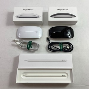 04wy6176△ Apple 周辺機器セット [ Apple Pencil 第2世代 MU8F2J/A ] [ Magic Mouse 2台 ホワイト MK2E3J/A ブラック MMMQ3J/A ] 中古品