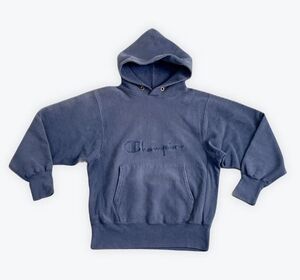 90’s 米国製 チャンピオン スウェット リバースウィーブ パーカー Champion REVERSE WEAVE HOOD スクリプト ネイビー M [kn-0235]