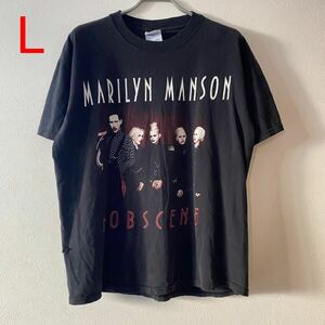 レア 古着 Y2K Vintage Marilyn Manson mOBSCENE Tee L マリリンマンソン モブシーン Tシャツ band rap バンドT 2003 ヴィンテージ 