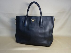 T463　PRADA　プラダ　トートバッグ　レザー　ブラック　黒