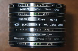 【380円/枚】[72mm] Kenko marumi等 SKYLIGHT UV系フィルター