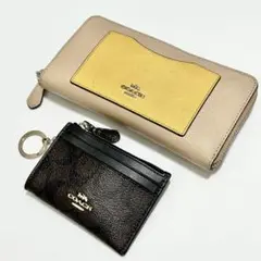 2点セット COACH 長財布 コインケース レザー レディース