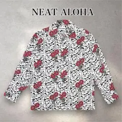 NEAT ALOHA アロハシャツ 開襟 オープンカラー レーヨン L