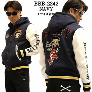 The BRAVE-MAN × BETTY BOOP ベティ ブープ 【定価￥19800＋税】 ボンディングスタジャン BBB-2242 NAVY サイズ M