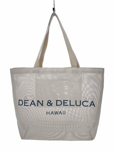 DEAN＆DELUCA◆HAWAII限定/メッシュトートバッグ/PVC/WHT/プリント