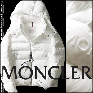 希少ARAVIS■国内正規品/新品【MONCLER】モンクレールスケルトンロゴパッチ清潔感抜群スノーホワイトマットダウンジャケット1/M/フード脱着