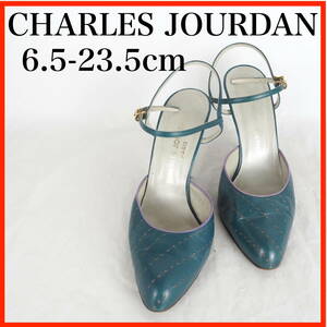 MK9475*CHARLES JOURDAN*シャルルジョルダン*レディー*スパンプス*6.5-23.5cm*グリーン系