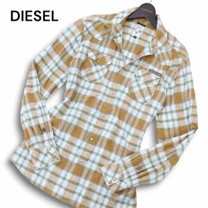 DIESEL ディーゼル 通年 レギュラーフィット 長袖 薄手 ウエスタン チェック シャツ Sz.L　メンズ　C4T07497_8#C