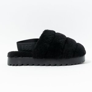 【1円スタート】UGG アグ 1121751 Super Fluff Slipper スーパー フラッフ スリッパ サンダル プレミアムシープスキン ブラック 23cm