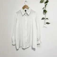 【SHEIN】シーイン　レギュラーカラーシャツブラウス　長袖　トップス　白色