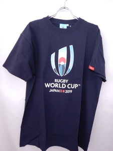 ラグビーワールドカップ 公式Tシャツ 日本代表　★紺色　★前プリント　レア商品 XLサイズ　★本体価格3900円　★送料無料