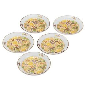 九谷焼！ ☆花詰・４．５号皿揃☆ K8-59 新品 プレート 組飯碗 ご飯茶碗 鉢 小鉢 小皿 中皿 向付 ボウル ギフト