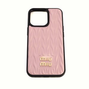 miu miu ミュウミュウ マトラッセ iPhone13 Pro スマホケース ALABASTRO ピンク系 5ZH149【いおき質店】