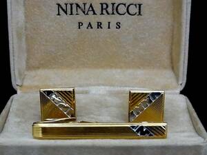 ◎№4079◎■美品■ニナリッチ【NINA RICCI】【シルバー・ゴールド】■カフス＆ネクタイピン セット♪