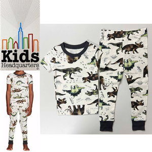 新品 上下 セット 100 ★ コストコ ボーイズ 半袖 パジャマ Tシャツ ロングパンツ 3T ディノ 恐竜 レックス Kids Headquarters コットン