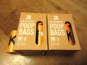 キロナイナー　KILONINAER　マナー袋　Poop Bags 15BAGS × 6rolls×２＋バラ１個　 マナー袋 poop　Bag Dispenser Pouch用　エチケット袋