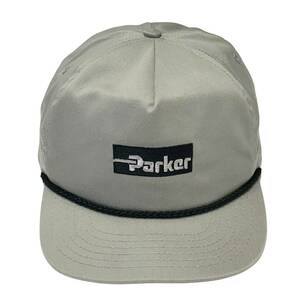 希少【 USA製 デッドストック 90s ビンテージ Parker 企業ロゴ刺繍 ベースボールキャップ CAP グレー 帽子】アメリカ