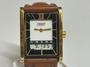 TISSOT ティソ D377 アナデジ クォーツ スクエア メンズ腕時計 稼働品