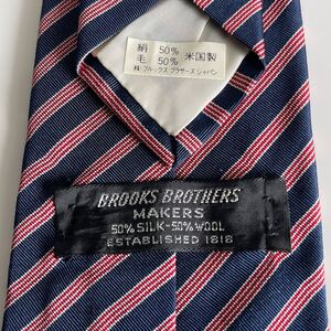 ブルックスブラザーズメーカーズ(Brooks Brothers MAKERS)紺赤ストライプネクタイ