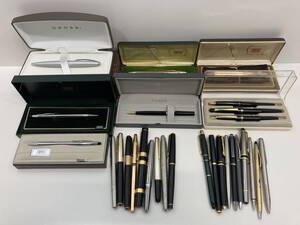 【現状品/ジャンク】万年筆 ボールペン シャーペンまとめ CROSS PARKER PILOT PLATINUM MARUZEN 等 ペン先 14K 585 18KWG 750 刻印あり含む